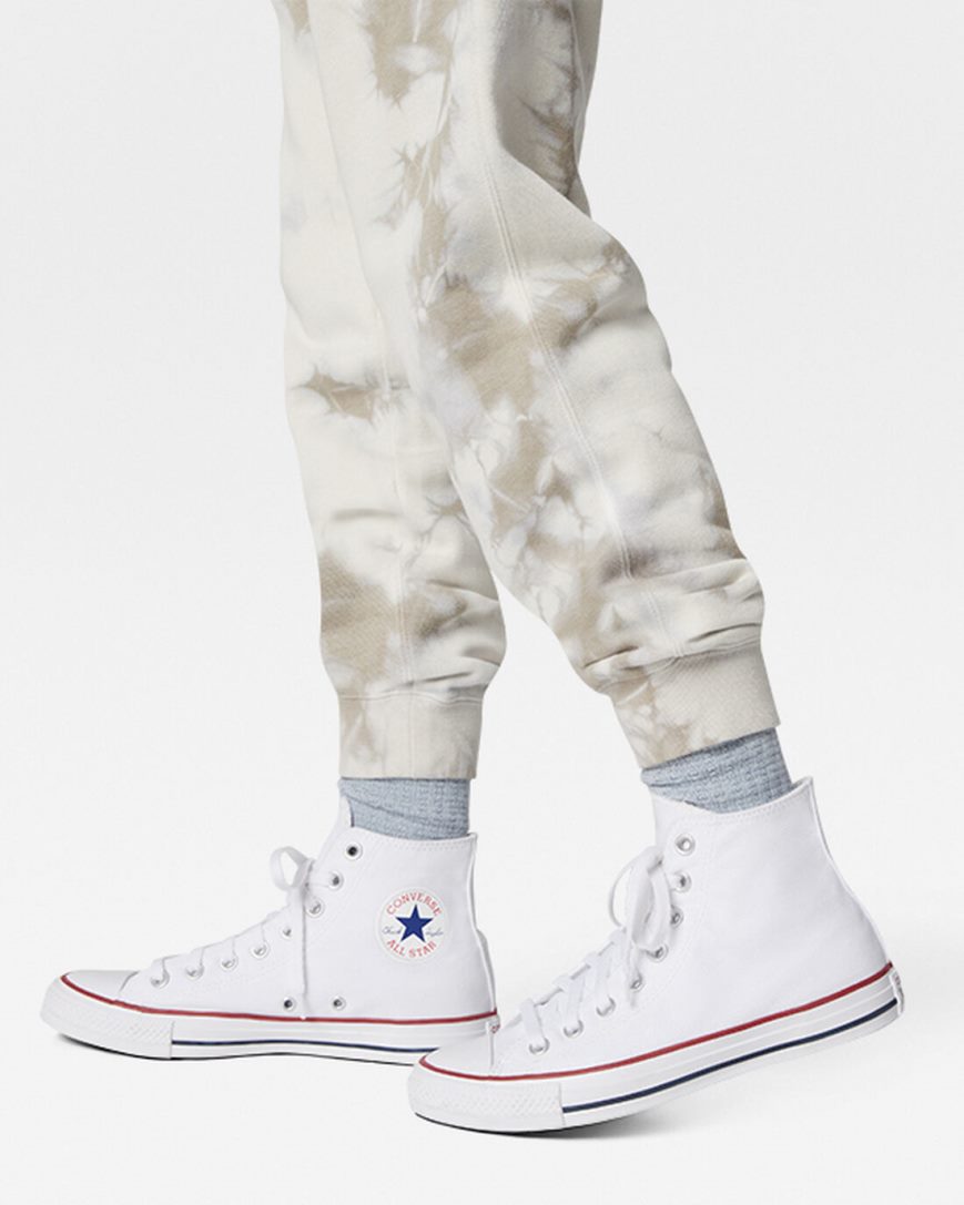 Dámské Tepláky Converse Go-To Star Chevron Washed Standard Fit Bílé | CZ XQSW63